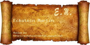 Eckstein Martin névjegykártya